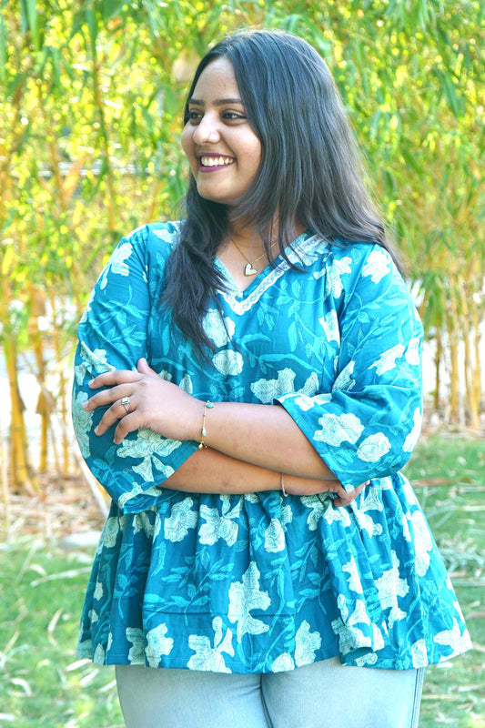 Azure Lily Peplum Kurti