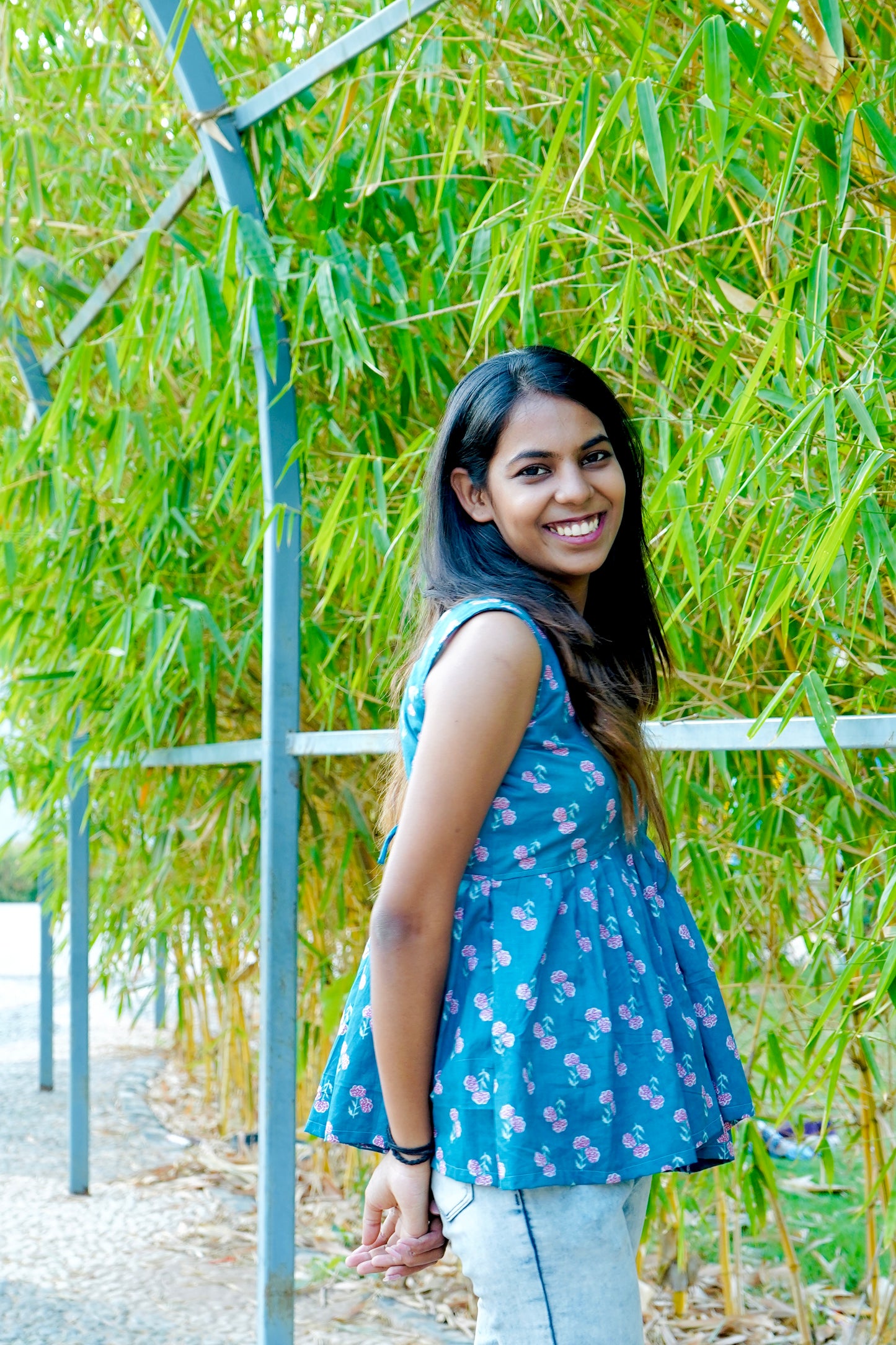 Gulzaar Blue Peplum Top